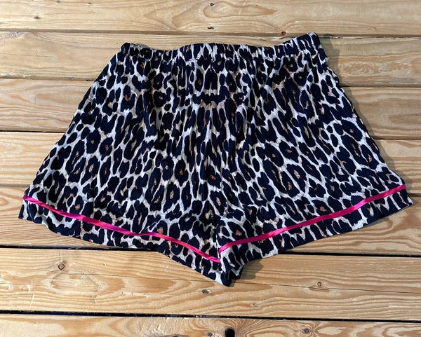 missguided NWT Women’s leopard shirt Short pajama set size 8 Black s3