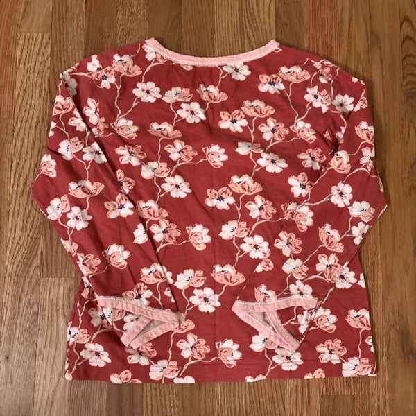 GARNET HILL Organic Cotton Asian Wrap Cropped Pajama Set SIZE Small Floral