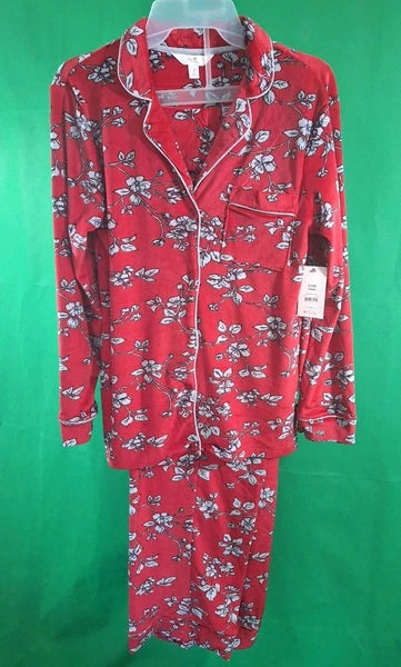 Secret Treasures Ladies Notch Collar Pajama Set - Small (4-6) Color- Red
