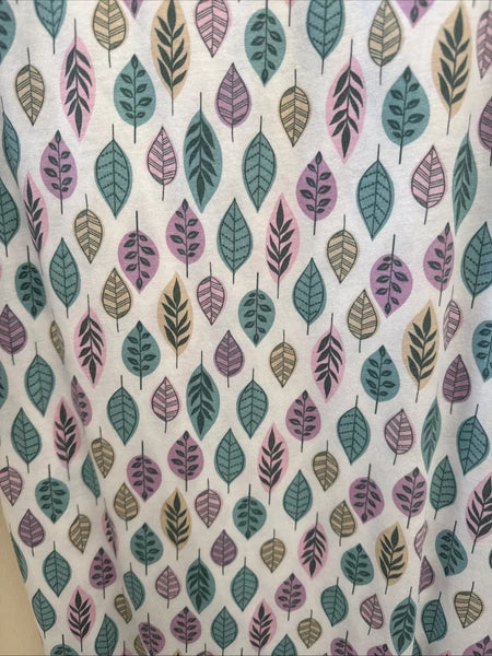 Bon Marche Ivory Leaf  Print Jersey  Pyjamas Set Short Sleeve  Top 12/14 BNWT