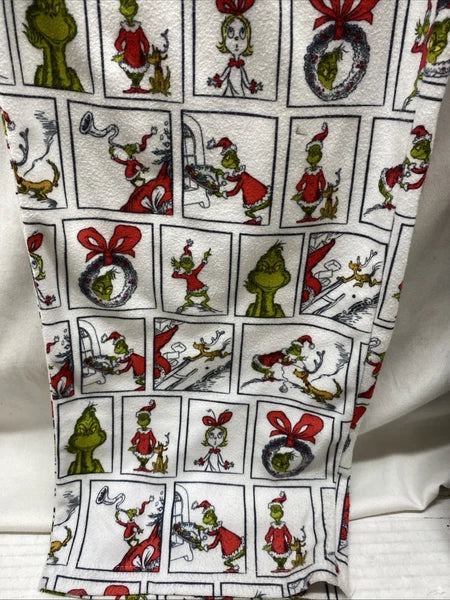 The Grinch Dr. Seuss Flannel Christmas Pajama Set Adult L Top and Bottom