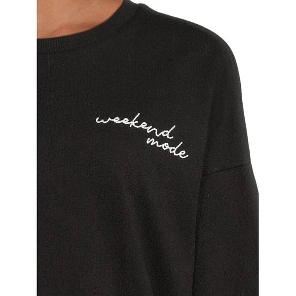 Secret Treasures Women's Long Sleeve Top & Bike Shorts Lounge Set Black XL(16-18