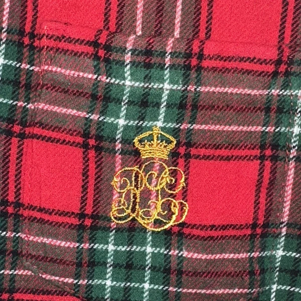 Ralph Lauren Red Flannel Plaid 2 Piece Pajama Set Women’s Size M 100% Cotton