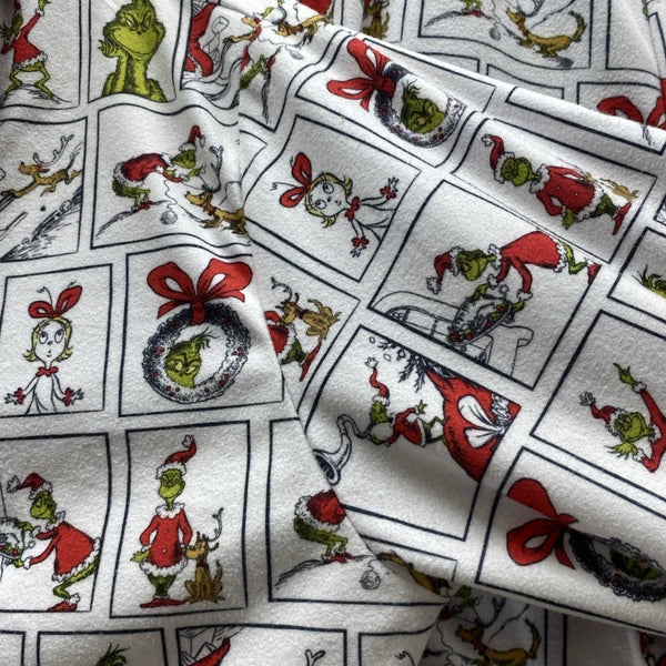 The Grinch Dr. Seuss Flannel Christmas Pajama Set Adult L Top and Bottom