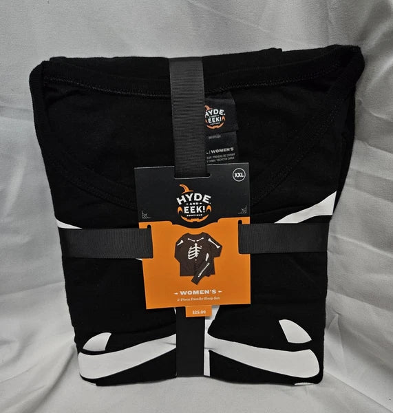 New Women's Halloween Skeleton Sleep Set Hyde & EEK! Boutique Black Size XXL
