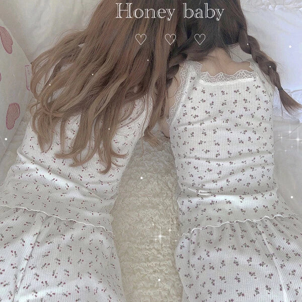 Bear/Rose/Lilac Women's Pajamas Sets Vest & Shorts 2PCS Set Summer Sleepwear