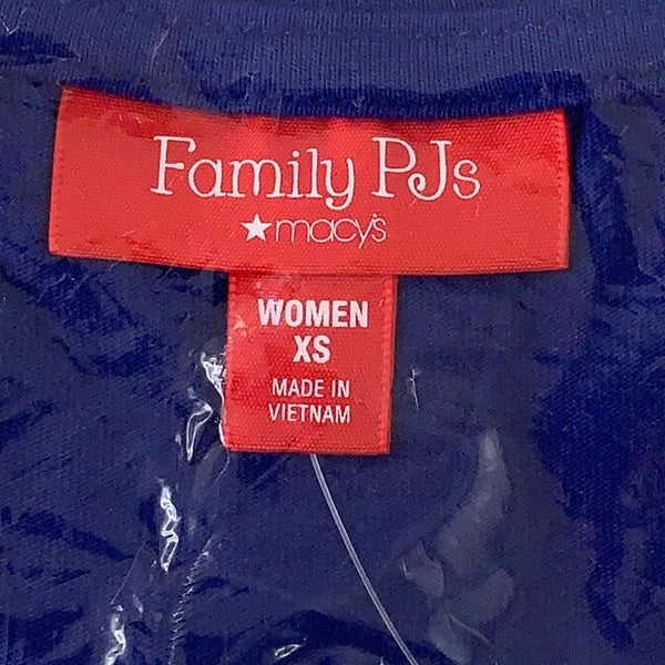Family PJs Women's Size XS Blue Happy Pajamakkah 2 Piece Holiday Pajama Set NWT