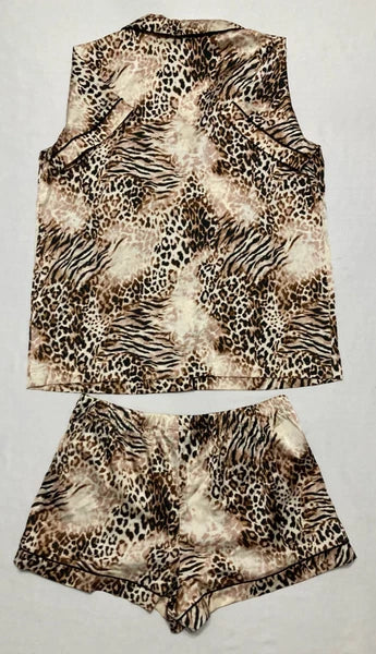 INC Pajama Set Top & Short Animal Print S