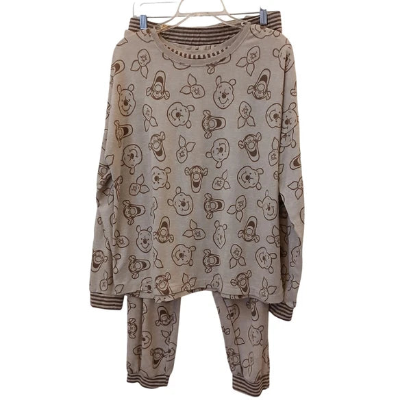Disney Womens Large Pajamas Lounge Set Mickey Mouse Long Sleeve & Pants #Z-37