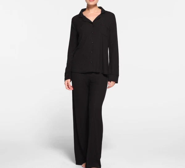 Skims Soft Lounge Sleep Set in Onyx , Size XS